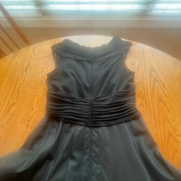 Tadashi Shoji Collection Silk Taffeta A-line Black Party Dress Cross Top Size 8 - Picture 5 of 13